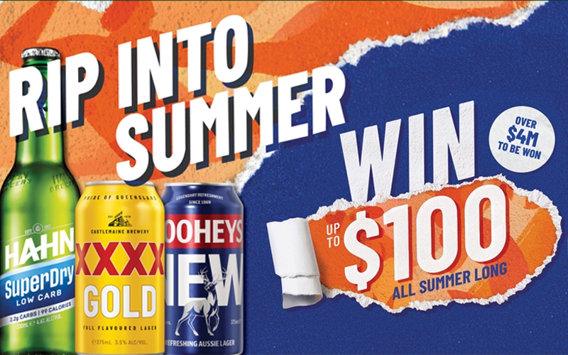 XXXX Hahn Tooheys Rip into Summer instant win Australia 2025 2026